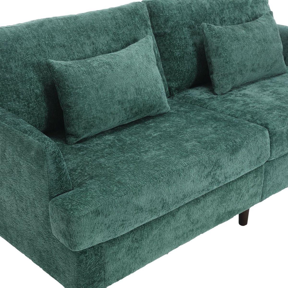 Modern chenille Fabric Loveseat, 2-Seat Upholstered Loveseat Sofa Modern Couch