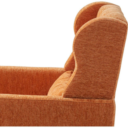 Modern Accent Chair Upholstered Foam Filled Living Room Chairs Comfy Reading Chair Mid Century Modern Chair with Chenille Fabric Lounge Arm Chairs Armchair for Living Room Bedroom (Orange)