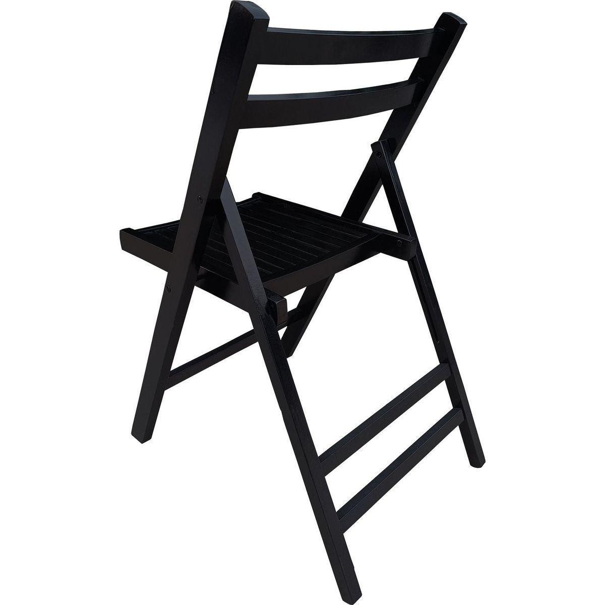 Furniture Slatted Wood Folding Special Event Chair - black, Set of 4, FOLDING CHAIR, FOLDABLE STYLE