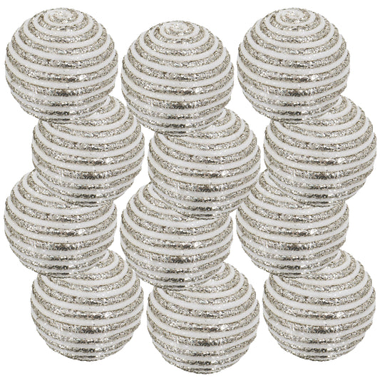 D3.9' Christmas Ball Ornaments, Plastic Decorative Hanging Ball Christmas Tree Ornaments for Holiday Party Decorations, Set of 12