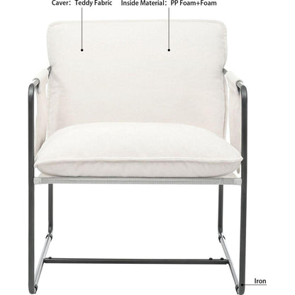2 Sets 1 Case, Upholstered hanging armchair with arm pocket metal frame, crushed foamcushions and skin-friendly braid for living room and bedroom. White color