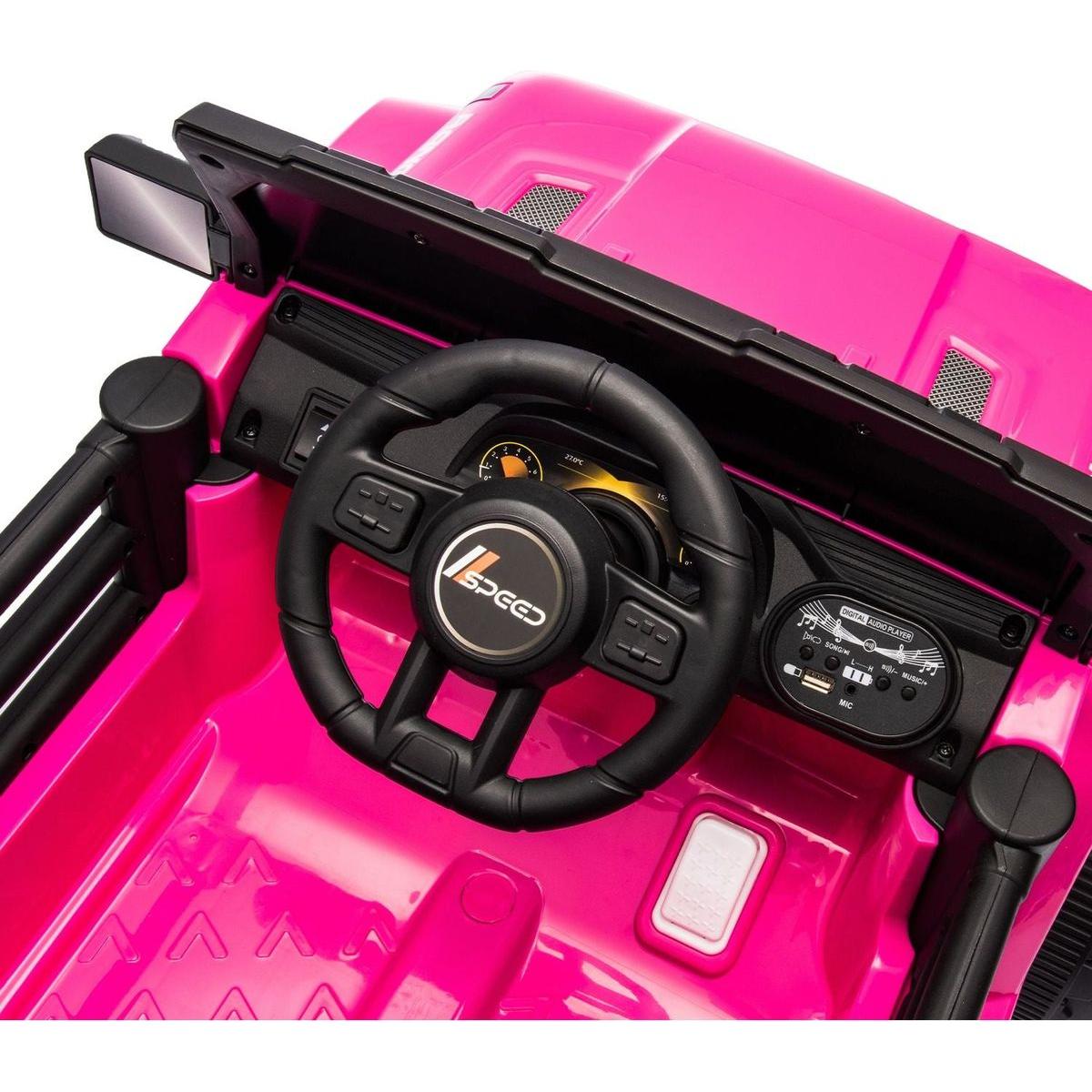 12V Kids Ride On Electric Car W/Parents Control,Dual drive, Four-wheel Suspension,With music,Bluetooth,MP3,USB,with headlights, steering wheel quick release,Slow start for Kids Aged 3-8.