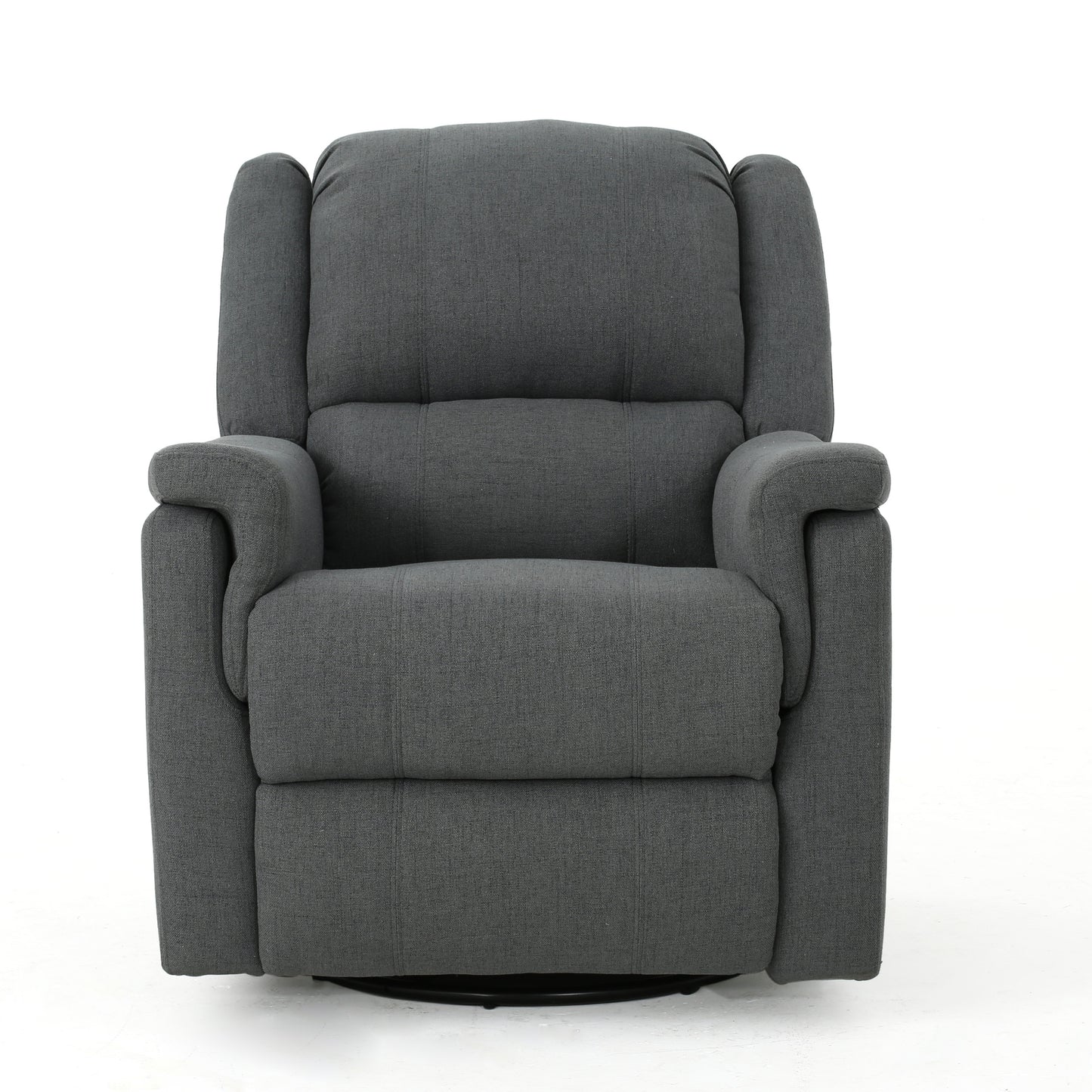 Charcoal Fabric Glider Recliner with Swivel, Manual Reclining Chair