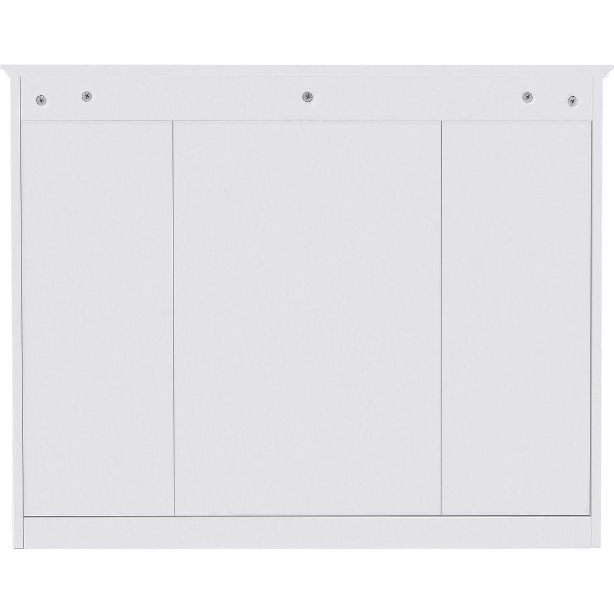 35" x 27.5" Medicine Cabinet, Wall Mounted Bathroom Storage Cabinet, Modern Bathroom Wall Cabinet with Mirror, Mirror Cabinet with 6 Open Shelves (Not Include Bathroom Vanity)