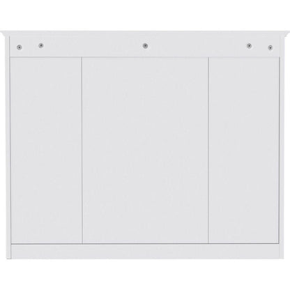 35" x 27.5" Medicine Cabinet, Wall Mounted Bathroom Storage Cabinet, Modern Bathroom Wall Cabinet with Mirror, Mirror Cabinet with 6 Open Shelves (Not Include Bathroom Vanity)