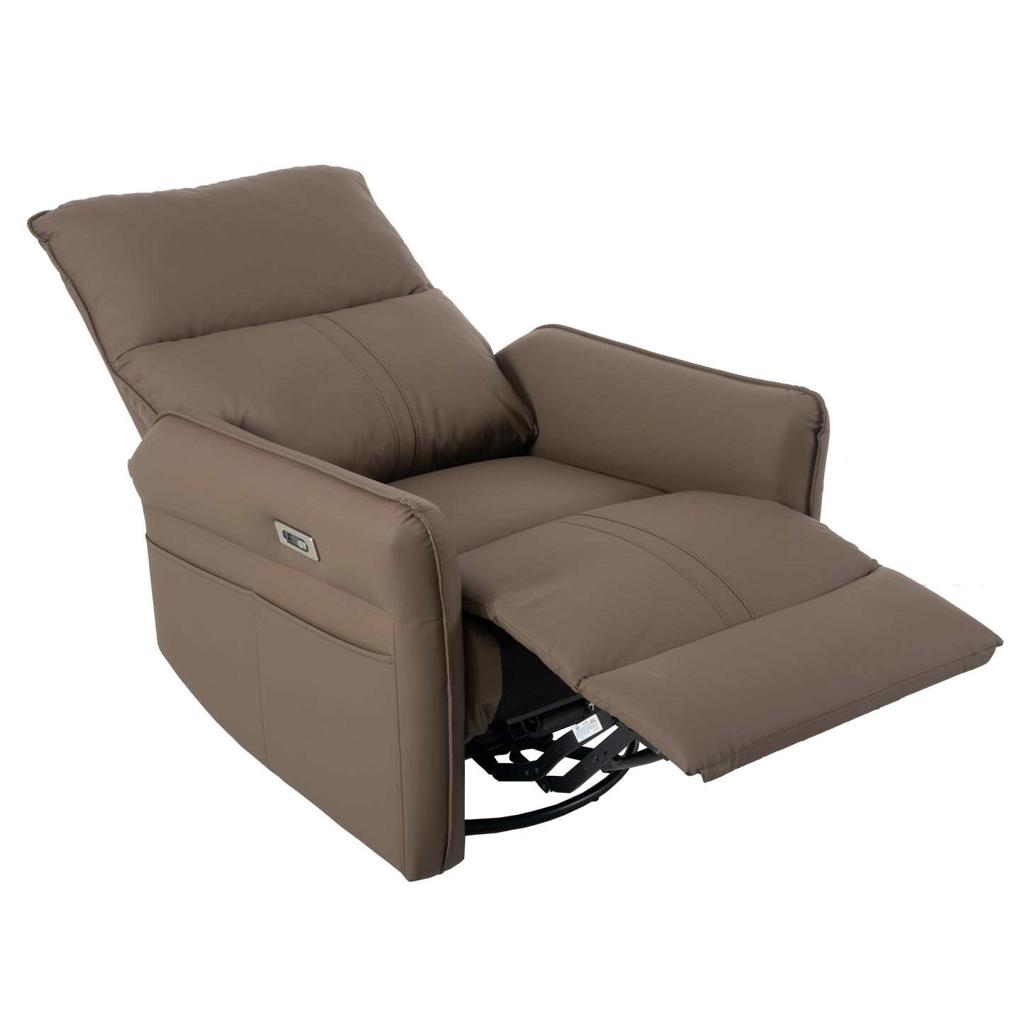 270 Power Swivel Rocker Recliner Chair, Electric Glider Reclining Sofa with USB Ports, Power Swivel Glider, Rocking Chair Nursery Recliners for Living Room Bedroom(Brown)