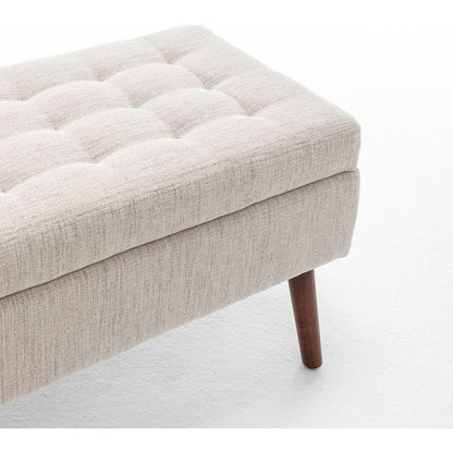 Storage Bench with Storage Bench for Bedroom End of Bed Bench Foot of Bed Bench Entryway Bench Storage Ottoman Bench 43.7" W x 18.1" D Off White Bench