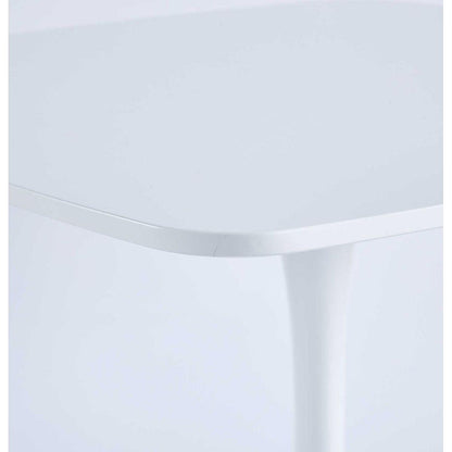 42.1"WHITE Table Mid-century Dining Table for 4-6 people With Round Mdf Table Top, Pedestal Dining Table, End Table Leisure Coffee Table