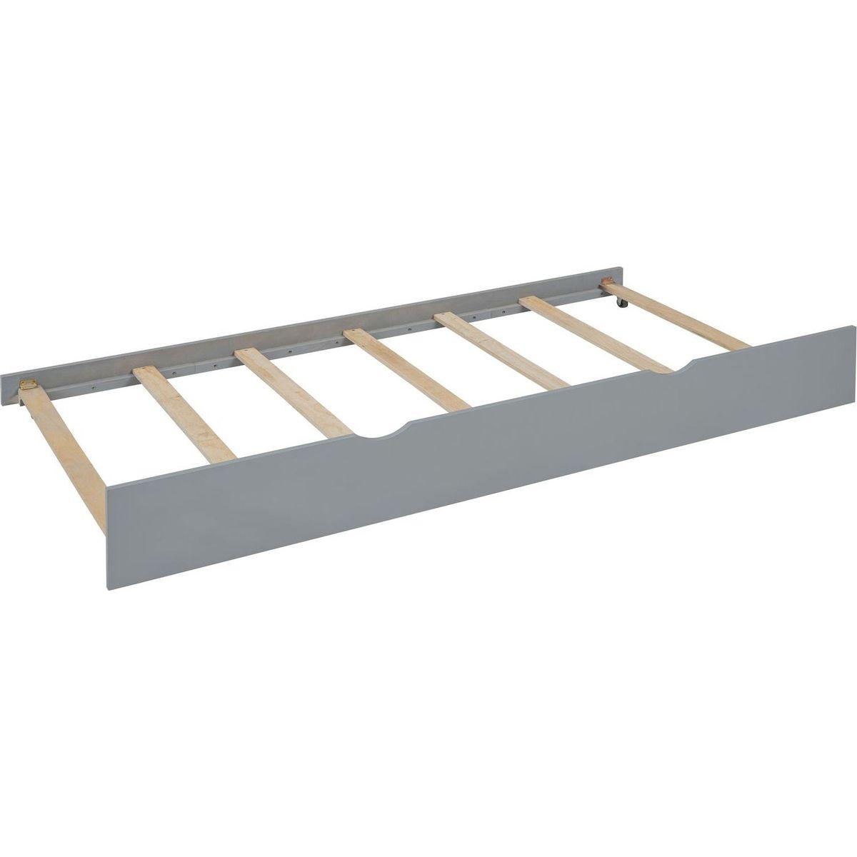 Twin-Over-Twin Bunk Bed with Twin size Trundle, Storage and Desk, Gray