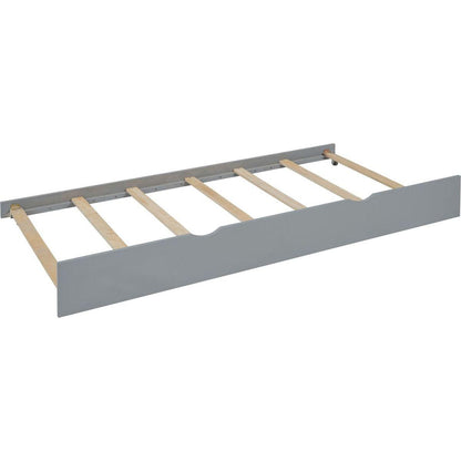 Twin-Over-Twin Bunk Bed with Twin size Trundle, Storage and Desk, Gray