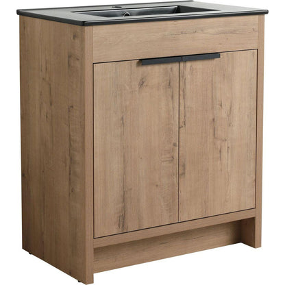 30" Freestanding Bathroom Cabinet With Basin & 2 Soft-Close Cabinet Doors ((KD-PACKING),BVB02430IMO-