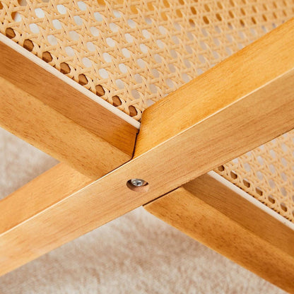 Chinese countryside retro solid wood round table, simple modern imitation rattan table, wooden table, desk. Suitable for dining room, living room, office