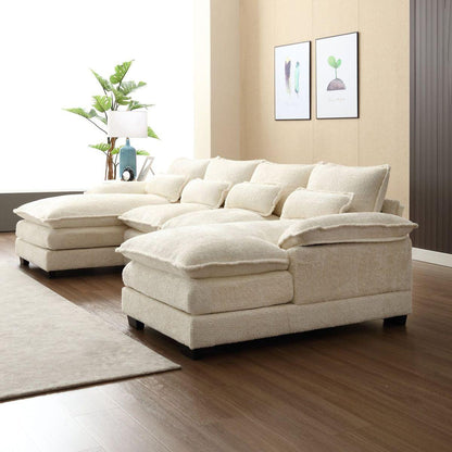 Modern Large chenille Fabric U-Shape Sectional Sofa