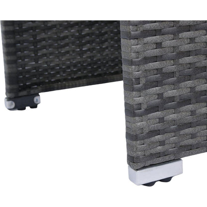 8 Piece Patio Sectional Wicker Rattan Outdoor Furniture Sofa Set with One Storage Box Under Seat and Cushion Box Grey wicker + Black Cushion + Clear Glass Top