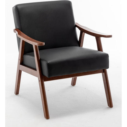 Mid-Century Modern Chair, Living Room Chair with Solid Wood Frame, Accent Chair Extra-Thick Backrest, Wingback Chair for Bedroom, Reading Room, Living Room, Lounge Chair Indoor