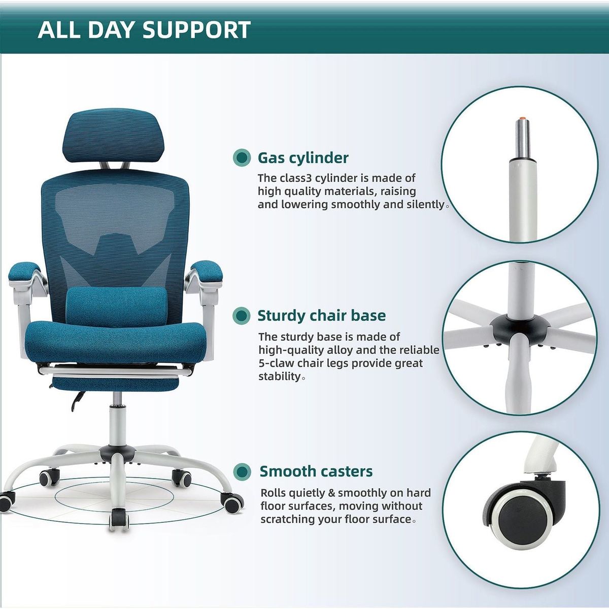 Mesh High Back Ergonomic Office Chair Lumbar Support Pillow Computer Desk Chair