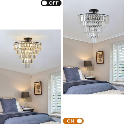 Black large crystal chandelier, modern style chandelier, dining room, living room, bedroom (Bulbs Not Included)