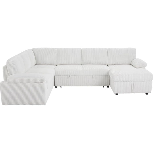 Oversized Modular Storage Sectional Sofa Couch for Home Apartment Office Living Room,Free Combination L/U Shaped Corduroy Upholstered Deep Seat Furniture Convertible Sleeper Sofabed RIGHT