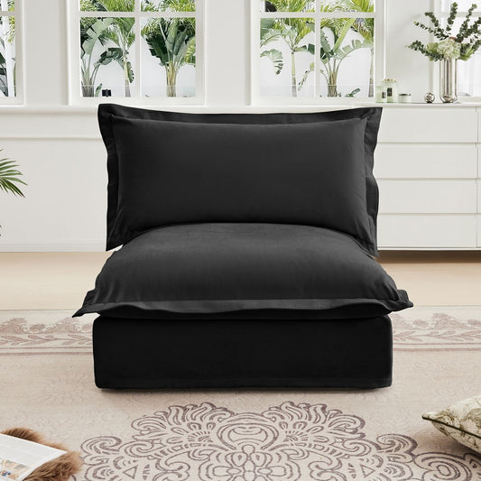 Koala Armless Sofa - Black - Streamdale Furniture
