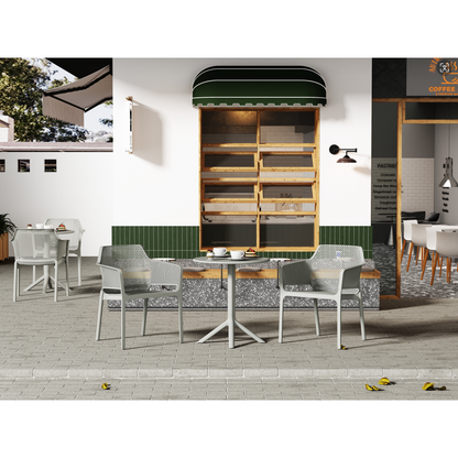 3 piece plastic arm chair Bistro GRS Premium Ocean Plastic, light grey