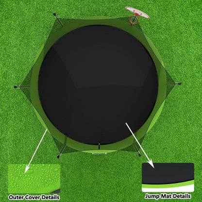 14FT for Kids Children with Safety Enclosure Net Outdoor Backyards Large Recreational Trampoline