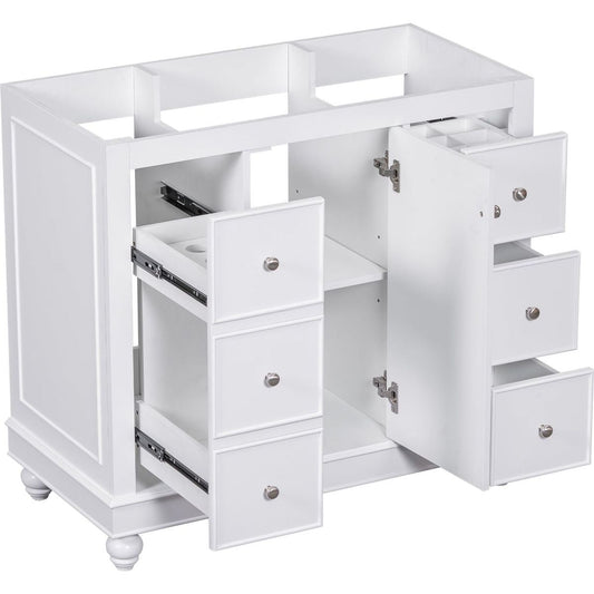 [Cabinet Only] 36" White Bathroom vanity(Sink not included)