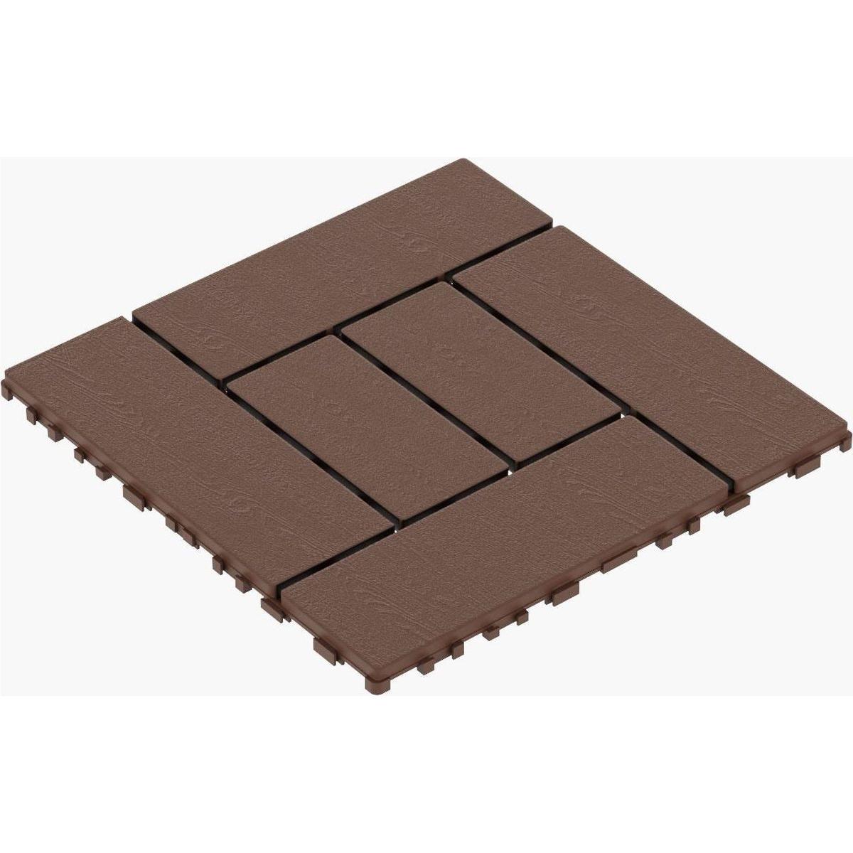 ZZ Style 12" Patio Deck Tiles, DIY Module Interlocking Decking Tiles Floor Tile,Easy and Quick Installation Court Tiles for Porch Poolside Balcony Backyard 44pcs Red Brown