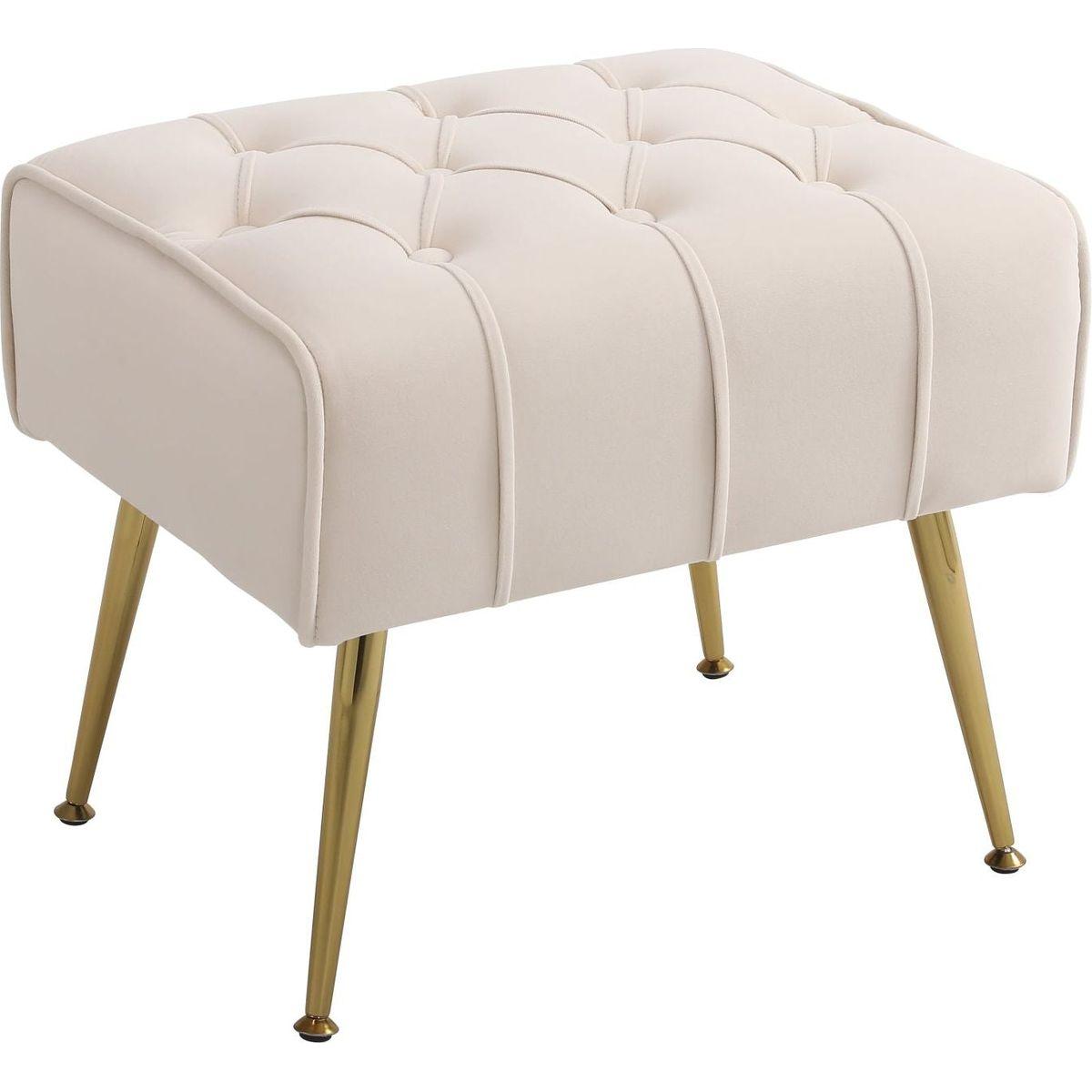 Modern Accent Chair with Ottoman, Comfy Armchair for Living Room, Bedroom, Apartment, Office (Beige)