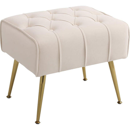 Modern Accent Chair with Ottoman, Comfy Armchair for Living Room, Bedroom, Apartment, Office (Beige)