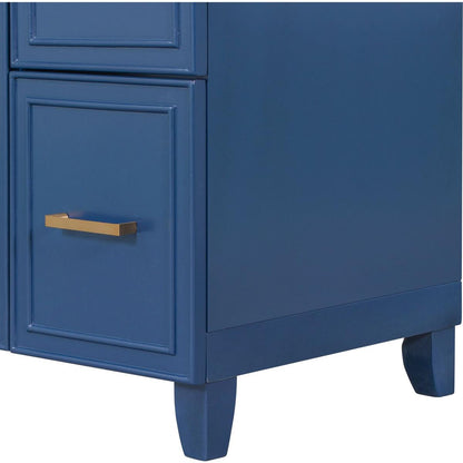 36" Bathroom Vanity Cabinet with Sink Top Combo Set, Navy Blue, Single Sink, Shaker Cabinet with Soft Closing Door and Drawer