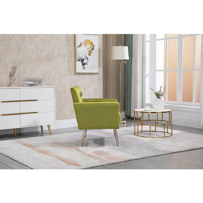 Accent Chair, leisure single sofa with Rose Golden feet