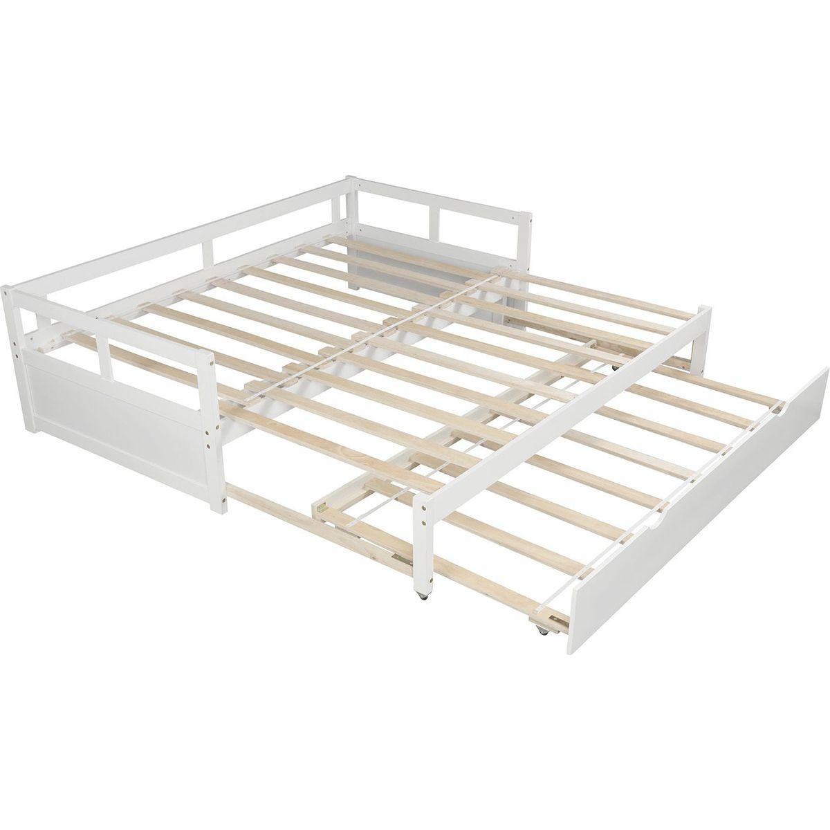 Extending Daybed with Trundle, Wooden Daybed with Trundle, White