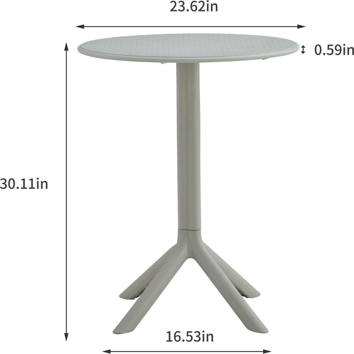 3 piece plastic arm chair Bistro GRS Premium Ocean Plastic, light grey