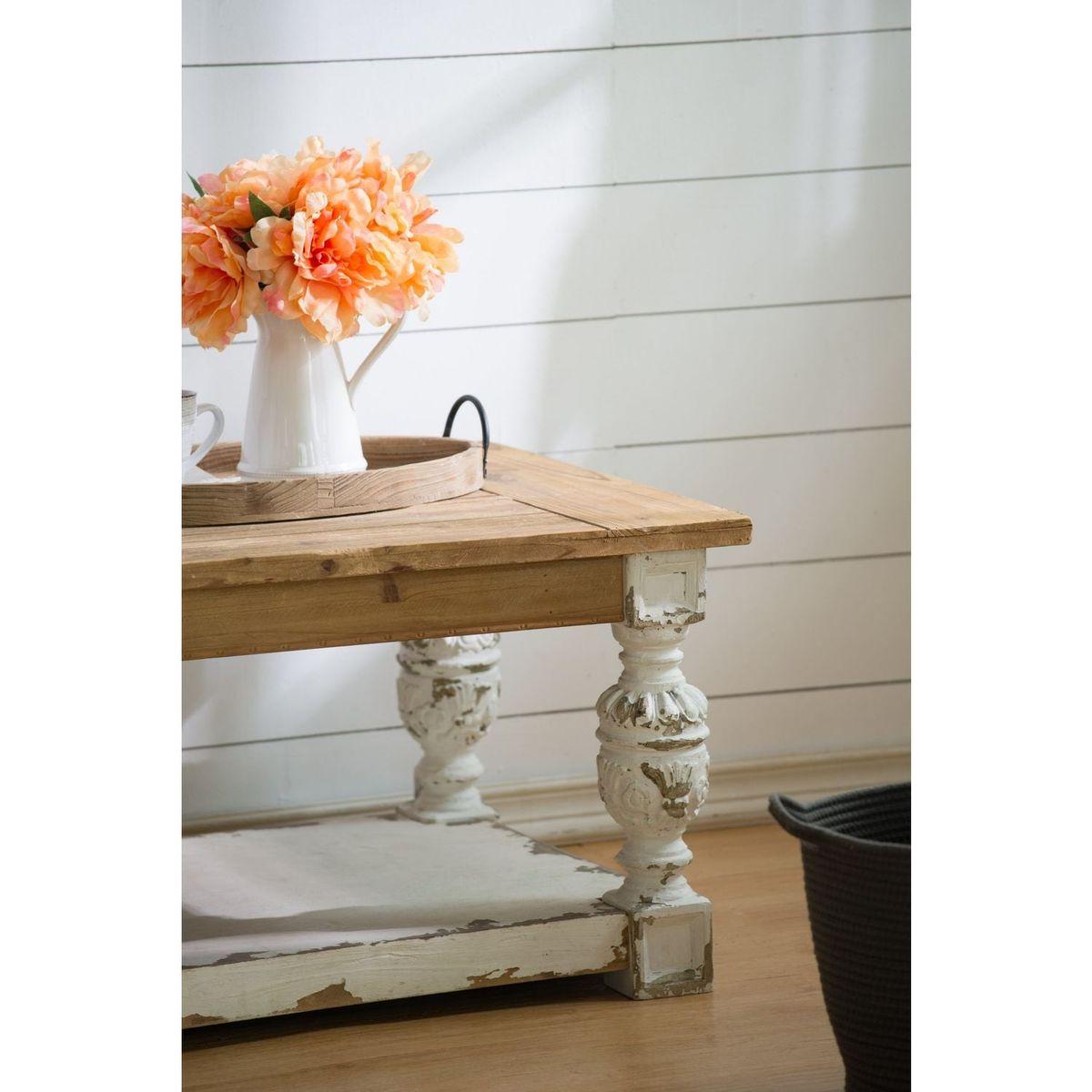 47" x 27.5" x 20" Rectangle Coffee Wooden Coffee Table, French Country Coffee Table