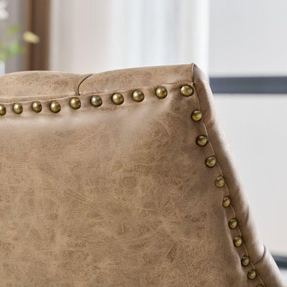 Medieval Retro Style Sheepskin Pattern Fabric Home Office Chair with Lift, Swivel and Recline Functions,Brown color