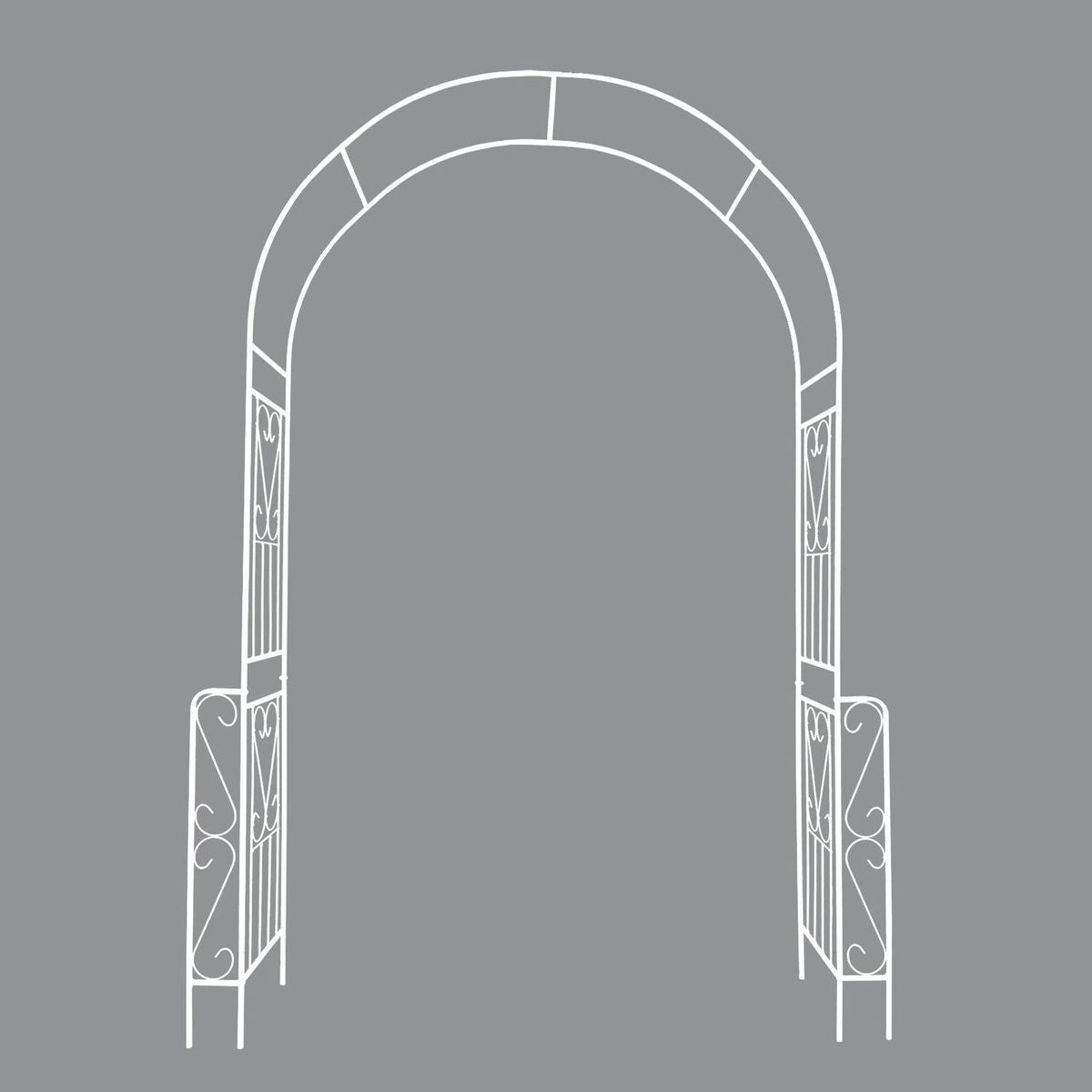 Metal Garden Arch W55" x H94.5" Garden Arbor Trellis Climbing Plants Support Rose Arch Outdoor Arch White