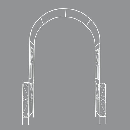 Metal Garden Arch W55" x H94.5" Garden Arbor Trellis Climbing Plants Support Rose Arch Outdoor Arch White