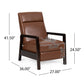 Faux Leather Upholstered Pushback Recliner Light Brown