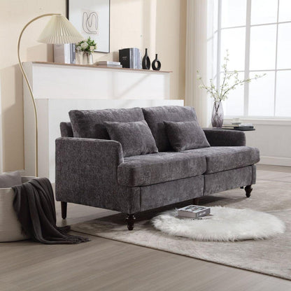 Modern chenille Fabric Loveseat, 2-Seat Upholstered Loveseat Sofa Modern Couch
