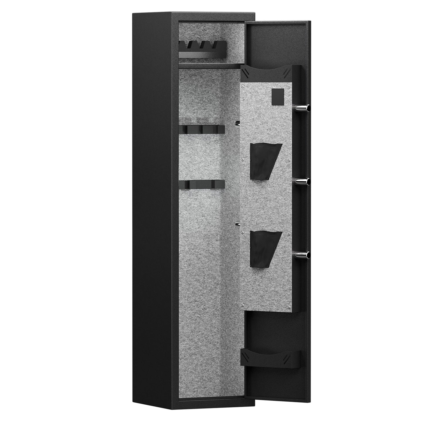 3-4 Gun Safe for Rifles and Pistols,Quick Access Password Gun Safe,High Security Metal Rifle Safe Locker with Removable Shelf and 2 Adjustable Gun Slots