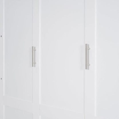 Queen Size Murphy Bed Wall Bed with Cushion, White