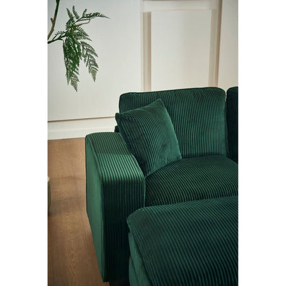 Modern U Shaped 6-seat Sectional Sofa Couch with one Ottoman and three toss pillows, Modular Sofa for Living Room,Corduroy sofa