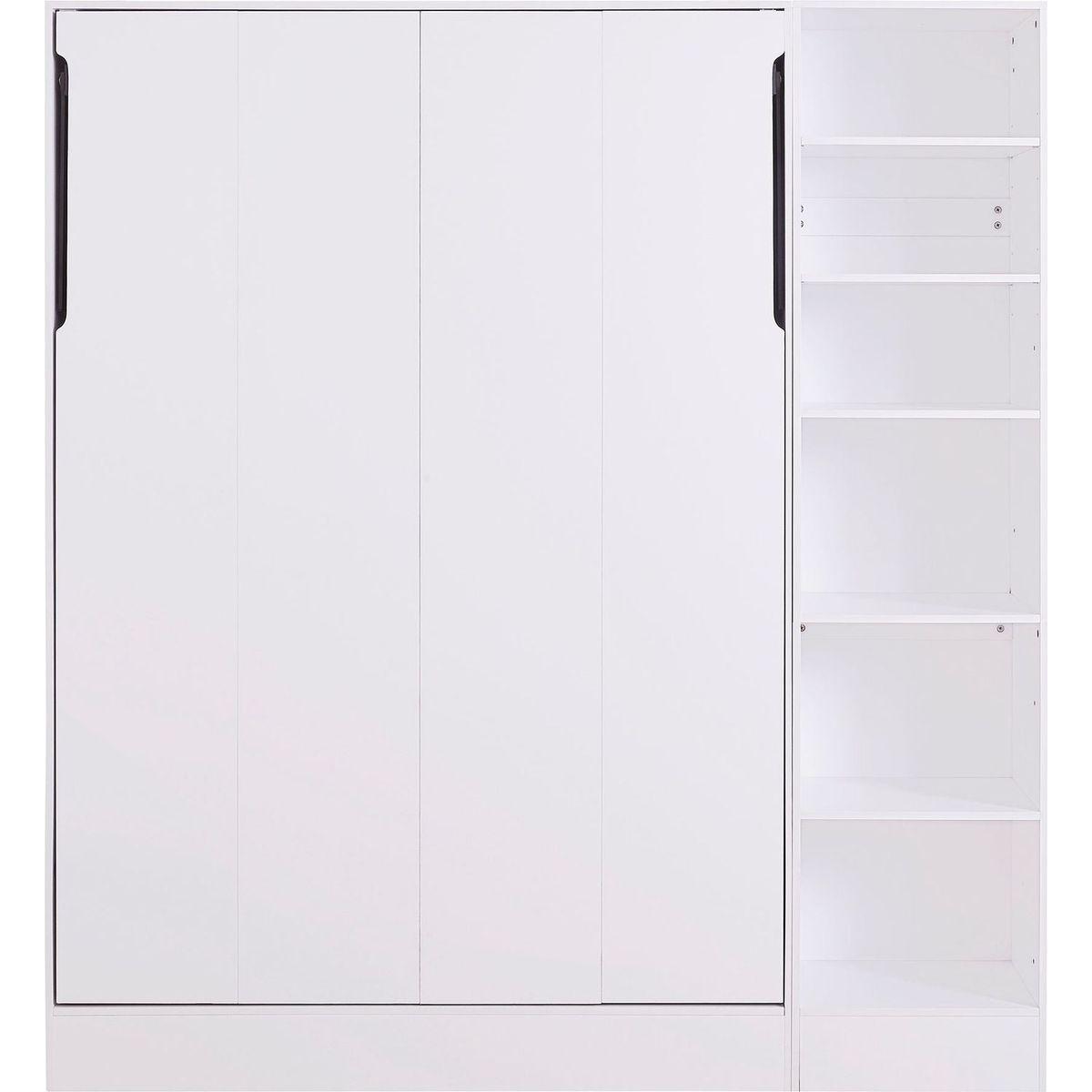 Full Size Murphy Bed Wall Bed with Sofa,with Shelves,White