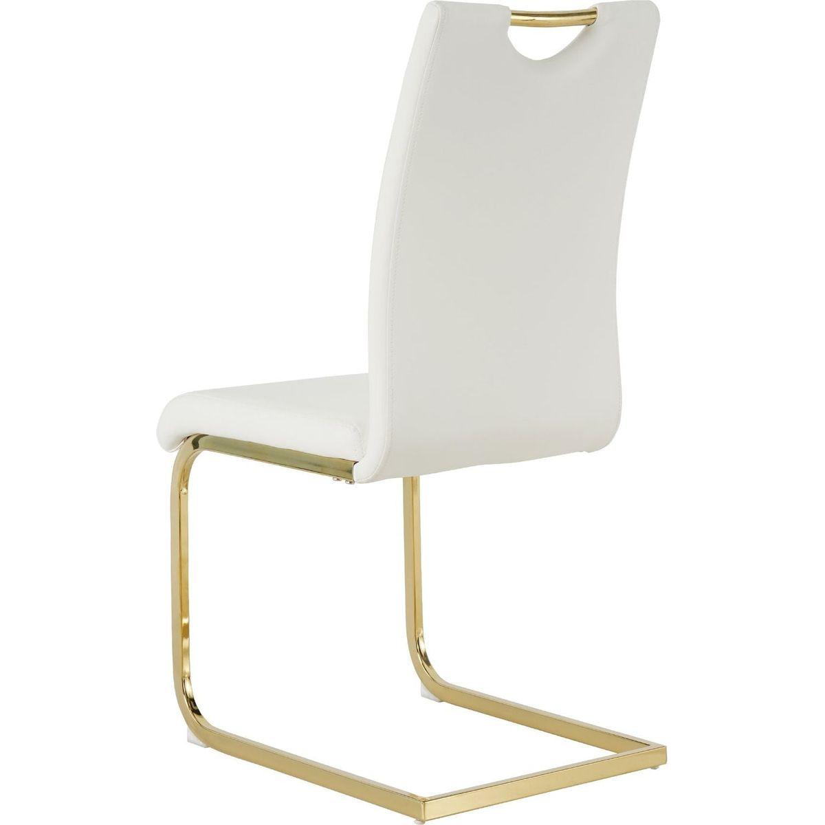 Modern Dining Chairs with Faux Leather Padded Seat Dining Living Room Chairs Upholstered Chair with gold Metal Legs Design for Kitchen, Living, Bedroom, Dining Room Side Chairs Set of 4