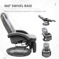 PU Recliner Armchair with Footrest, Headrest, and Round Steel/Wood Base