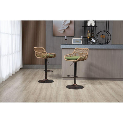 Swivel Bar Stools Set of 2 Adjustable Counter Height Chairs with Footrest for Kitchen, Dining Room 2PC/SET