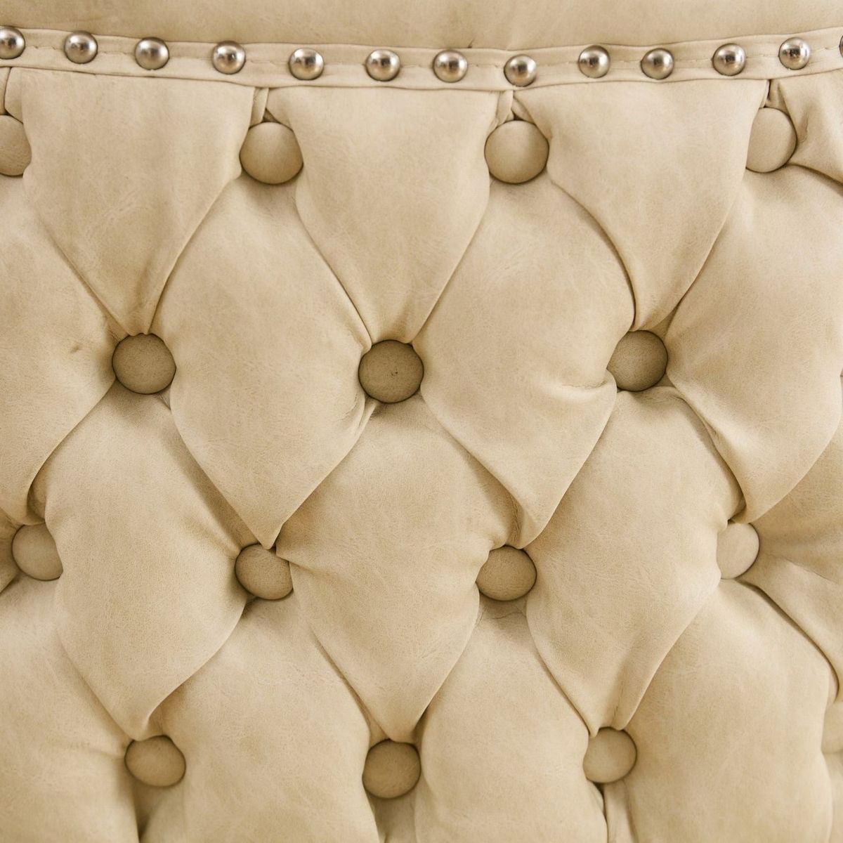 Swivel Barstools Adjusatble Seat Height With Chrome Base, Modern PU Upholstered Bar Stools with the whole Back Tufted, for Home Pub and Kitchen Island,Beige, Set of 2