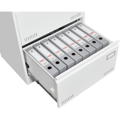 Filing Cabinet Lateral File Cabinet 3 Drawer, White Filing Cabinets with Lock, Locking Metal File Cabinets Three Drawer Office Cabinet for Legal/Letter/A4/F4 Home Offic