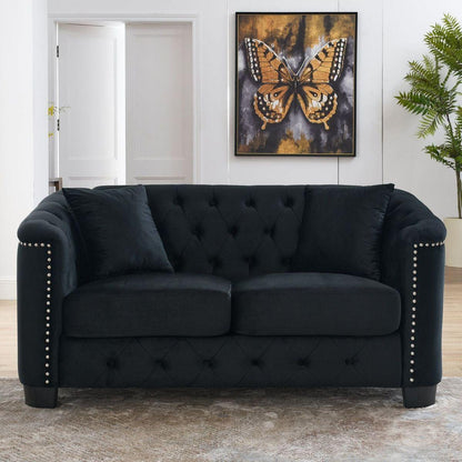 3-seater + 2-seater Combination sofa.Velvet black