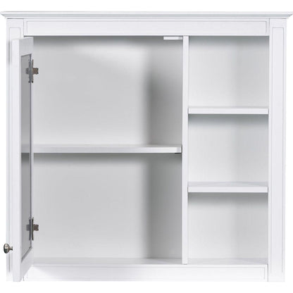 30" x 28" Medicine Cabinet, Wall Mounted Bathroom Storage Cabinet, Modern Bathroom Wall Cabinet with Mirror,Medicine Cabinet, Mirror Cabinet with 3 Open Shelves (Not Include Bathroom Vanity)